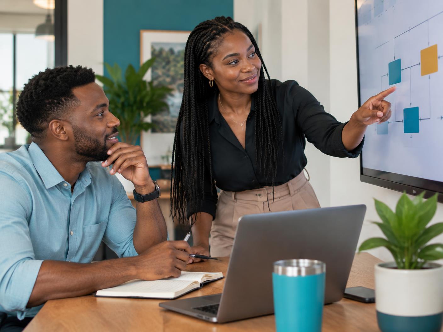 Jamaican professionals in a collaborative meeting